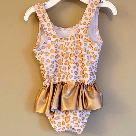 Leopard print one piece swimsuit with cat face - Picture 2 of 5